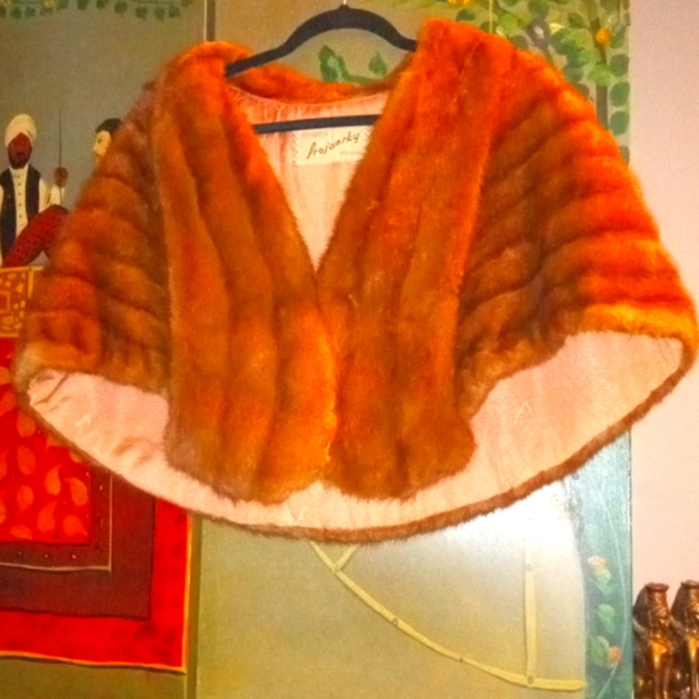Stunning Red Mink Shawl